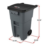 Rubbermaid Commercial Products BRUTE Rollout Waste/Utility Container, 50-gallon, Yellow