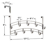 Soporte de Puerta para Accesorios – Bufanda, cinturón, Sombrero, Colgador de Joyas, Nueve Ganchos para Colgar sobre la Puerta, Platino, 9 Hook Platinum, 1