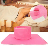 Toalla de Cama de Masaje clásica, Cubierta Protectora de sillón de Masaje, Adecuada para Salones, spas y terapeutas, con Orificio Facial (35 x 35 cm)(Rosado)
