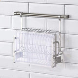 Escurridor cubiertos Estantes de secado, escurridor de acero inoxidable, estante plegable, soporte de estante montado en la pared, estante de secado for lavavajillas de cocina, cocina Soportes para pl