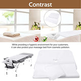 Juego de 60 sábanas de mesa de masaje, gruesas, suaves, desechables, fundas de almohada para reposacabezas de masaje para mesas de masaje, spa, sala de estar, cama (blanco)