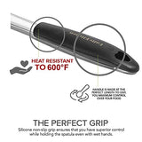 Espátula pequeña de silicona resistente al calor y acero inoxidable – Espátula pequeña giratoria de goma – Espátula de silicona flexible para hornear y utensilios de cocina antiadherentes – Espátula para panqueques y galletas