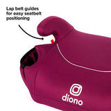 Diono Solana, sin pestillo, asiento elevador sin respaldo único, ligero, lavable a máquina, portavasos, color rosa