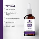 Suero facial Efecto Tensor Lifting con Gaba Y DMAE + Acido hialurónico, colágeno y elastina | Serum hidratante que aporta elasticidad