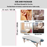 100 sábanas de mesa de masaje, sábanas desechables de spa, sábanas no tejidas transpirables, impermeables, para spa, tatuajes, salones, pestañas, suministros de esteticista, color rosa (blanco-1)