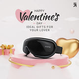Masajeador de ojos con calor, compresión de aire, música Bluetooth, masajeador de terapia ocular recargable para aliviar la tensión ocular, ojeras, bolsas para los ojos, ojos secos