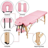 Cama de masaje con 2 alturas plegables y ajustable, color negro