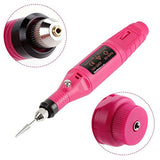 Pulidor de Uñas, Lima de Uñas Eléctrica, Kit de Taladro para Uñas 6pcs Puntas y Lijas, Velocidad Ajustable Torno Portátil para Uñas, Manicura y Pedicura