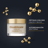 Cicatricure GOLD LIFT, Crema de Día, reduce arrugas gravitacionales, mejora la elasticidad y producción de colágeno, con calcio, silicio, FPS 30 y péptidos con oro, tarro 50 g