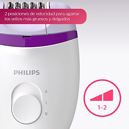 Philips Depiladora con cable compacta satinelle essential para piernas, Blanco