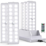 Luz LED para clóset con estación de carga, 20 LED, regulador de intensidad recargable, sensor de movimiento debajo del gabinete con control remoto, barra de luz segura para la noche para clóset, cocina, 5 unidades