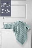 Juego de Toallas de baño de algodón de Secado rápido, Gruesas y absorbentes, 2 Toallas de baño de Lujo, 27 x 54 Pulgadas, 100% algodón Turco (Verde SPA)