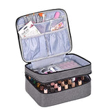 XQBAG Funda de transporte para esmalte de uñas, capacidad para 30 botellas, Color gris con capacidad para 42 botellas