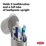 OXO Good Grips Organizador para Cepillos de Dientes, de Acero Inoxidable Pulido