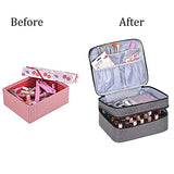 XQBAG Funda de transporte para esmalte de uñas, capacidad para 30 botellas, Color gris con capacidad para 42 botellas