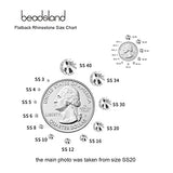 beadsland 1440 Piece Flat Back Crystal Rhinestones Round Gems,1.3mm-6.5mm,Lemon Yellow(SS3(1.3-1.4mm))