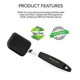 Espátula pequeña de silicona resistente al calor y acero inoxidable – Espátula pequeña giratoria de goma – Espátula de silicona flexible para hornear y utensilios de cocina antiadherentes – Espátula para panqueques y galletas