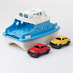 Green Toys, Juguete para Bañera con Mini Carros, Azul/Blanco