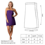 Turkish Linen Envoltura corporal Waffle Spa con cierre ajustable para mujer, Morado, XXL