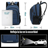 ▶ Mochila para portátil, VOICEPTT Mochila Antirrobo de Computadora Portátil Impermeable con Puerto de Carga USB y Puerto de audífonos para Mujeres y Hombres, 20-35L Mochila para Viajes
