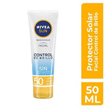 Nivea Sun Protector Solar Facial Control De Brillo Fps 50+, 50ml
