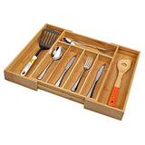 Utoplike - Bandeja organizadora de cubiertos de bambú expandible: para cubiertos, utensilios de cocina, utensilios de cocina, cubiertos, accesorios o aparatos, tamaño: 11,5 pulgadas de ancho x 18 pulgadas de profundidad x 2 (natural).