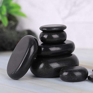 Piedras Calientes para masajes, 20 Piezas Piedras Calientes Grandes de basalto Negro Alivio para el Dolor de Espalda Ideal para masajes en pies, pies y piernas Uso en casa o Profesional