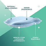 Koala Babycare Almohada de espuma viscoelástica para recién nacido, evita la plagiocefalia de cabeza plana con dos fundas extraíbles, almohada moldeadora de cabeza de bebé para la prevención del síndrome de cabeza plana