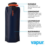 ▶ Botella de Agua Flexible - con mosquetón, 0.70 litros (23 onzas) - Paquete de 2 - Azul Noche