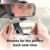Diono See Me Too Espejo retrovisor para coche, espejo de conductor totalmente ajustable con amplia visión cristalina, inastillable, probado en choques