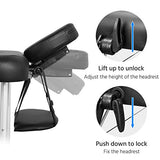 Cama de masaje plegable de aluminio para spa, cama de salón de tatuajes faciales, 3 mesas de masaje plegables, color negro