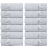 Toallitas de algodón de Lujo, tamaño Grande, para Hotel, SPA, baño, 12 Unidades, Color Blanco