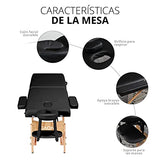 Cama para Masajes Portatil Plegable Profesional Camilla Fisioterapia Ideal para Tatuar SPA Quiropraxia o Facial con Estuche y de Altura Ajustable (Negro)