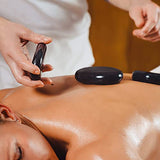 20 piedras calientes de basalto para masaje, piedras de masaje con caja calefactora, piedras calientes 4 tamaños, kit de masaje para spa profesional o en casa, relajante, alivio del dolor.