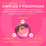 Serum Vitamina C 4 en 1 Rosa Mosqueta, Acido Hialuronico y Colageno Hidrolizado - Simple Mineral Hidratante Facial Aclarante de Piel con Vitamina C Serum Facial con efecto Aclarador de Piel quita manchas en la cara 60% más contenido (vs serums 30ml)