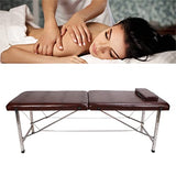 Cama Plegable, Mesa De Masaje De Cuero De PU Plegable Cama De Masaje De Spa De Piernas De Acero Inoxidable Para El Salón De Casa Marrón Oscuro, Estructura Compacta Para El Hogar, Salón De Belleza, Hot
