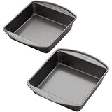 Juego de 2 moldes cuadrados antiadherentes para tartas de 8 pulgadas