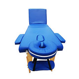 Cama De Masaje Portatil 3 Secciones Madera Y Vinil Azul Lobo