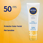 Nivea Sun Protector Solar Facial Piel Sensible Fps 50+, 50ml