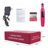 Pulidor de Uñas, Lima de Uñas Eléctrica, Kit de Taladro para Uñas 6pcs Puntas y Lijas, Velocidad Ajustable Torno Portátil para Uñas, Manicura y Pedicura