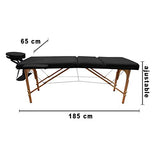 Cama De Masaje Portatil 3 Secciones Madera Y Vinil Negra 185x60 cm 1704-NE Lobo