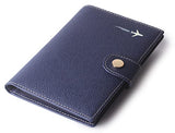 Portatarjetas de piel auténtica para pasaporte y tarjeta de vacunación, funda RFID para pasaporte con ranura para tarjeta de vacunación CDC, para documentos de identificación de viaje familiares, mujeres y hombres, Azul / Patchwork, Talla única
