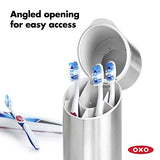OXO Good Grips Organizador para Cepillos de Dientes, de Acero Inoxidable Pulido