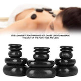 20 Unids/Set Hot SPA Piedra de Masaje de SPA, Forma Ovalada de Basalto Negro para Uso en Puesta a Tierra Equilibrio Meditación Calmante Reiki o un Aceite Esencial de Pedicura