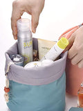 4 piezas en forma de barril bolsas de maquillaje, gran capacidad impermeable viaje portátil moda cordón bolsa de cosméticos