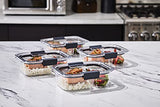 Rubbermaid Brilliance - Contenedores de almacenamiento de alimentos, 2 compartimentos, 2,85 tazas, 5 unidades