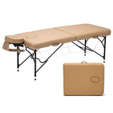 ▶ Cama De Masaje , Cama Plegable Portátil De La Fisioterapia De La Belleza Del Hogar De La Cama con Las Piernas De Aluminio De La Cama Del Marco mesa de masaje ( color : Bronceado suave )