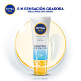 Nivea Sun Protector Solar Facial Control De Brillo Fps 50+, 50ml