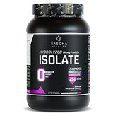 Sascha Fitness Isolate Bote de Proteína, 100% proteína GRASS-FED, Sabor Chocolate, 907 gr