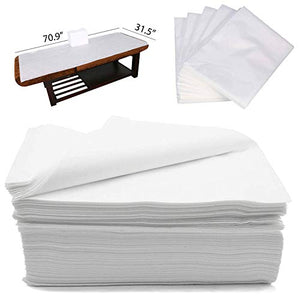 Sábanas desechables CAPRIER 30 piezas – Sábanas de mesa de masaje desechables, cubierta grande de cama de spa 100 PP+PE tela no tejida resistente al aceite, 80 x 180 cm